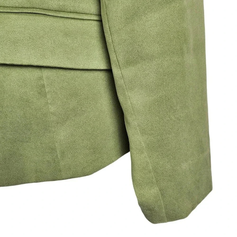 Talbots‎ Lime Green 3 Button Blazer Jacket Polyester Microfiber Lined Size 8 - Picture 8 of 11